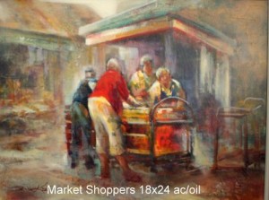 Market Shoppers 18x24 ac/oil